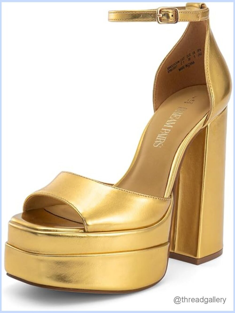 Chunky Block Platform Heels Square Toe Ankle Strap Dressy Pumps Sandals Size US